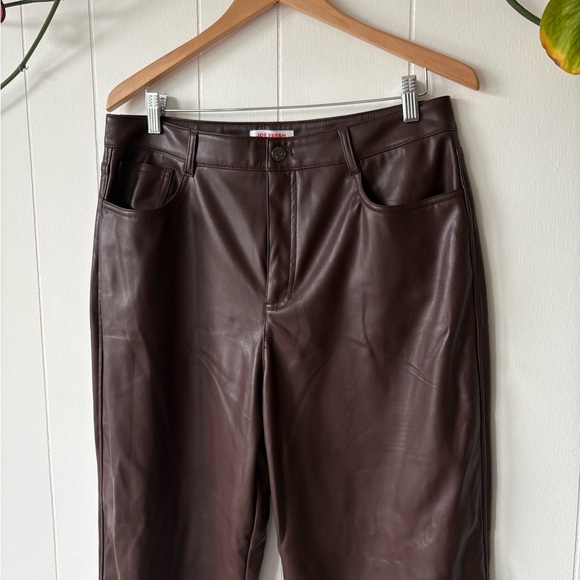 NWT Joe Fresh Chocolate Brown Faux Leather Pants | Size 14 - Picture 2 of 4